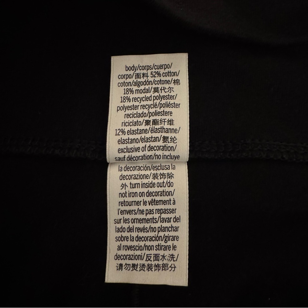 VS Pink All-Day Cotton Foldover Flare Leggings Pure Black Shine Size L - Picture 5 of 7